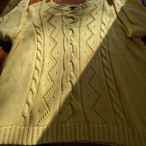 Talbots Autumn 🍁 Yellow Cable Knit Sweater XL NWT